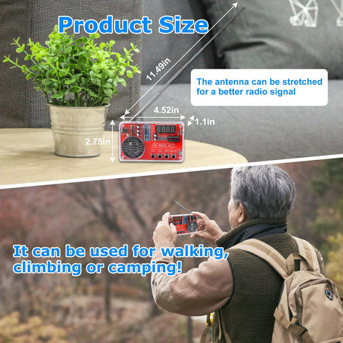 Top view of FM Radio Soldering Practice Kit With LED Display And Auto Station Search set beside a plant, with measurements shown.