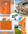 700W HVLP Paint Sprayer With 1400ml Large Capacity Tank Electric Spray Gun for doors, railings, furniture, and walls in use.