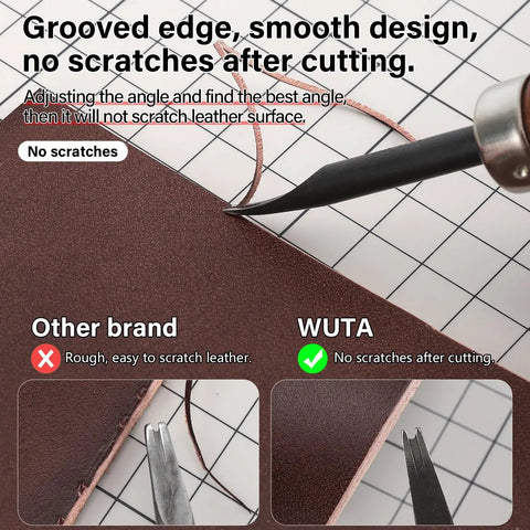 Top Shelf Leather Edge Beveler Set, Rock Solid High Carbon Steel Skiving Knives, Smooth Wood Handle Craft Cutters With Precision Grooved Blades, Dead Sharp Edge Trimmers For Serious Leather And Denim Work At Home