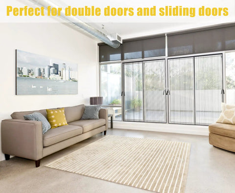 Magnetic Screen Door For 60x80 Inch Openings Fits 62x81 Inch Mesh Keeps Bugs Out With Hands Free Magnetic Closure for sliding doors