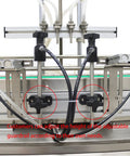 Plug And Play Automatic Liquid Filling Machine With Magnetic Pump and Four Stainless Nozzles, height-adjustable guardrail detail.