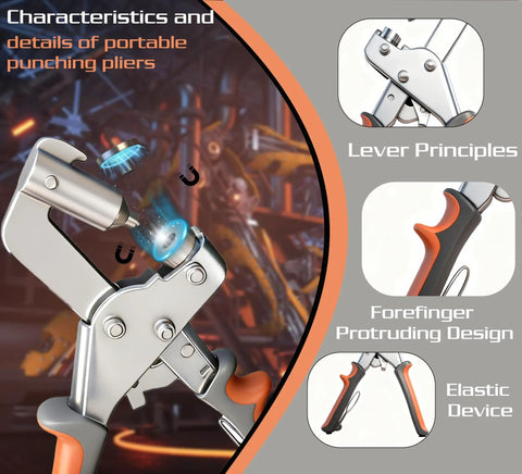 Pro Grade Heavy Duty Snap Fastener Tool Set With 15mm Snap Tool 80 Sets Boat Cover Snaps For Fabric Canvas Leather Tarps And Sewing Includes Punch Pliers And Setting Tools In Clear Storage Box, showing punch pliers design details.