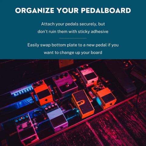 Pedalboard with guitar effects pedals and Bottom Plate Protective Cover For Compact Guitar Effects Pedals 3 Pack Easy Install
