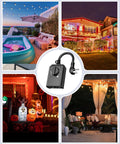 No Fuss Outdoor Light Timer With Dusk To Dawn Sensor And Weatherproof Dual Grounded Outlets in various holiday settings.