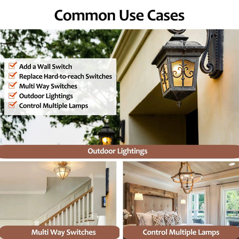 Wireless Light Switch And Receiver Kit With 15A High Power No Wiring No Interference 100 Ft RF Range Expandable control use cases