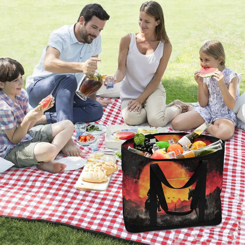 Family enjoying picnic with All Day Chill Insulated Cooler Tote With Leak Proof Seal Large Capacity For Shopping Picnics Beach Travel