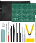Pro Grade 20Pcs Gunpla Model Tools Kit with cutting mat, pliers, tweezers, screwdrivers, part separator, and case