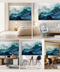 Premium Acoustic Wall Panels Amp Up Your Room Tone with Dazzling Aqua Dreams Artistry Made from Heavy Duty Polyester Fiber in bedroom, baby room, study and dining room.