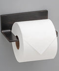 Single Post Toilet Paper Holder In Venetian Bronze Wall Mount Bathroom Accessory in sleek minimalist design with a roll