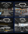 Hexagon LED Garage Lights 25 Pack Ultra Bright 6700K Ceiling Lighting for Garage, Gym, Supermarket, Office Installation View