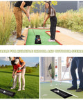 Indoor Golf Putting Mat For Home Practice With Alignment Track, 30 X 8.27 Inch Rubber Surface Black Green Mat used outdoors