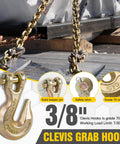 Three Eighths Inch Clevis Grab Hooks Four Pack Heavy Duty Chain Hooks for Three Eighths Inch Grade 70 Chain Forged Alloy Steel