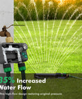 Remote Control Brass Sprinkler Timer For Outdoor Hose Faucet Two Zone System with water flow in garden