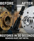 Wheel Hub And Stud Cleaning Tool Kit For Brake Jobs, Rust Removal Disc For Cars And Light Trucks, before and after cleaning