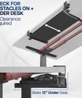 Side view of installed Under Desk Keyboard Tray With Heavy Duty Clamp Mount System 27 Inch Sliding Keyboard Drawer under desk