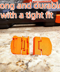 Replacement Latch For Tool Box Two Pack Lock Repair Kit compatible with Craftsman tool box, showing two orange latches on a toolbox.