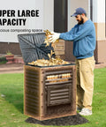 Garden Compost Bin 80 Gallon Large Outdoor Composter With Top Lid And Bottom Door BPA Free Lightweight and Easy to Assemble