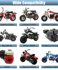 Wide compatibility of Red 420 Chain Kit for mini bikes including Coleman CT200U, BT200X, Baja MB165, Hensim MB200, Predator 212cc engine.