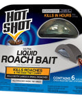 Fast Acting Liquid Roach Bait 6 Pack for eliminating cockroaches and nests with advanced formula in child-resistant stations.