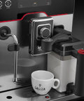 Top Tier Heavy Hitter Italian Fully Automatic Espresso Machine With Brushed Stainless Steel Housing smart glass screen and steam wand