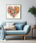 5D Diamond Painting Kit For Adults Heart Flower Design Easy To Use DIY Full Drill Gem Painting