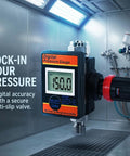 Digital Air Pressure Regulator With Locking Valve For Precise Airflow Up To 160 PSI with digital display in industrial setting