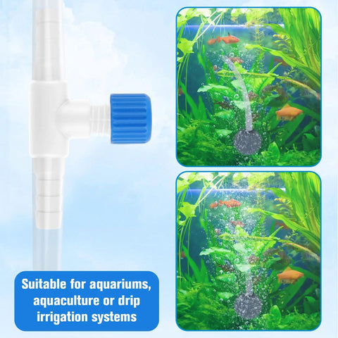 Pro Grade T Shaped Aquarium Air Valve Set 10 Pcs For Three Sixteenths Inch Inner Diameter Airline Tubing in use in aquariums
