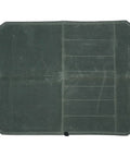 Open Waxed Canvas Knife Roll Bag With Seven Slots, Portable Cutlery Roll Case for home kitchen or outdoor camping, green