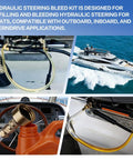 Marine Hydraulic Steering Bleed Kit for Outboard Inboard and Sterndrive Boats designed for leak proof quick connect bleeding