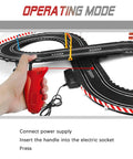 Hand operating Totally Electric Slot Car Race Track Set For Kids Dual Color Cars Loop Flyover Beginner Friendly Easy Assembly