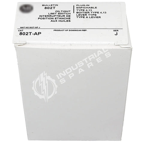 Product packaging for 802T AP Limit Switch Built For Tough Duty Plug In Lever With Spring Return NEMA 4 And 13 Oiltight Enclosures CW CCW