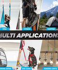 Multi applications of Eight Pack 2.3 Inch Chain Quick Links Heavy Duty Connectors Anti Rust 900 Lb Load Carabiners in use