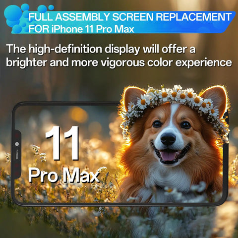 IPhone 11 Pro Max 6.5 Inch Screen Replacement Kit With 3D Touch LCD Digitizer Full Assembly And Front Glass Waterproof Adhesive And Tools DIY Friendly A2161 A2218 A2220
