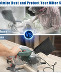 Comparison of dust collection effectiveness with Universal Heavy Duty Tough As Nails Dust Collection Bag For Miter Saw And Table Saw Featuring Steel Reinforced Ash Outlet Fits Like A Glove.