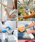 24 Pack 32 Ounce Plastic Spray Bottles Bulk Set With Leakproof Adjustable Nozzles Mist Sprayers Labels And Funnels Heavy Duty Bottles For Cleaning Supplies Plant Care Home Use Reusable HDPE for household, garden, car cleaning