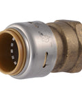 Close-up of Max 3/4 x 3/4 Inch FNPT Adapter Push To Connect Brass Plumbing Fitting for PEX Copper CPVC PE-RT HDPE Lines UR088A