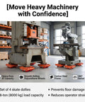 Heavy Duty Machinery Dolly For Industrial Equipment, Reinforced Carbon Steel Cart With 360 Degree Swivel And Four Large Casters, 8-ton capacity