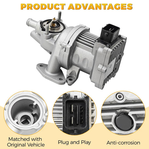 Road Ready Performance Water Coolant Pump And Thermostat Kit for Hyundai Sonata Hybrid, detailed side view showing valve and fittings.