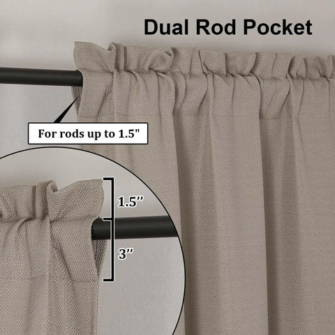 Stone Curtains Two Panel Set For Living Room, Semi Sheer Light Filtering Drapes, 40 Inch Wide By 78 Inch Long Per Panel, Dual Rod Pocket detail