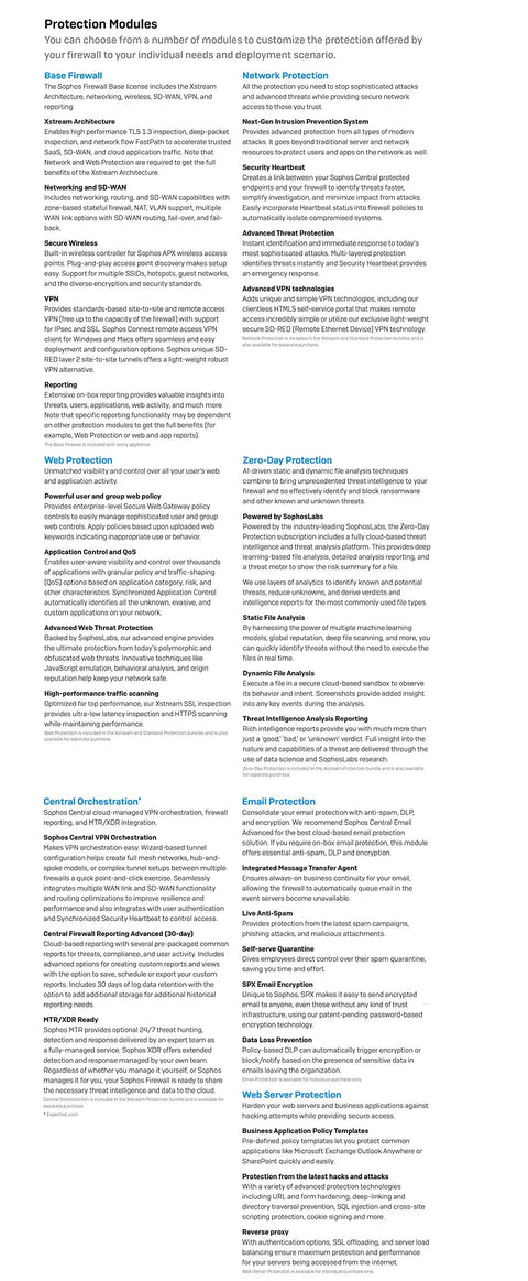 Enterprise Grade XGS 3300 Next Gen Network Firewall With Killer Threat Defense And Three Year License for modular firewall protection overview.