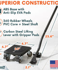 Premium Heavy Duty Furniture Mover Set With Locking Castors features ABS base, rubber wheels, and carbon steel lever for easy movement.