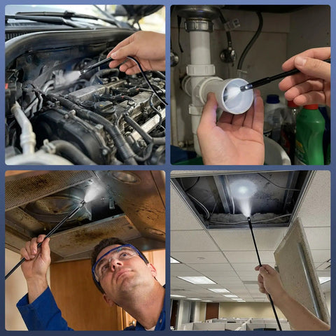 Endoscope Camera With Light For DIYers And Home Pros Pro Grade 1920P HD Inspection For Automotive And Household IP67 Waterproof Borescope With SemiRigid 16.5Ft Cable Detects Pipe Clogs And Engine Issues Works With iPhone And Android used in engine, sink, vent, and ceiling inspections