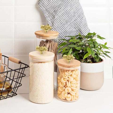 Kickstart Your Home Refresh With Vintage Gold Flower Cabinet Knobs And Brass Drawer Pulls An Eight Piece Hardware Set Delivering Next Level Swag To Every Kitchen Or Bedroom, featuring stylish glass jars with floral knobs.