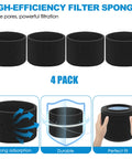 4 Foam Sleeve Pre-Filters for VF3500 Filter Replacement Fits Rigid Three To Four And A Half Gallon Wet Dry Portable Vacuums