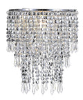 Three Tier Beads Pendant Shade Chandelier With Acrylic Jewel Droplets And Chrome Silver Frame Beaded Lampshade For Ceiling Light