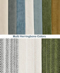 Multi-color herringbone fabric swatches for Bay Window Sill Seat Cushion Set With Weaving Chenille Texture Comfy Non Slip Foam Pads.