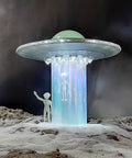 UFO Lamp With Glowing Alien Figures LED Touch Sensor Night Light For Sci Fi Fans Space Decor Lovers Futuristic Mood Lighting