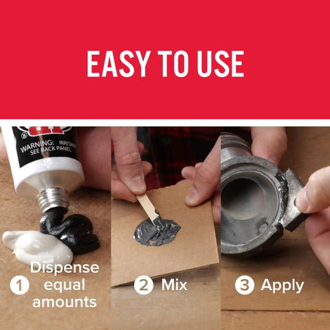 Beefed Up Steel Bonding Epoxy Kit With Hardener And Steel Reinforcement For Metal Fixes And Auto Projects 10 Oz application steps
