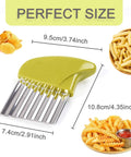 Green crinkle cutter with stainless-steel blades; 2-piece kitchen utensil set