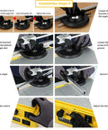 Installation steps for hot wire foam cutter with elevated cutting table and extendable rail, temperature set up included.